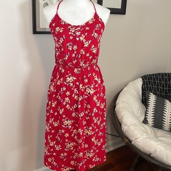 NWOT Xhilaration strappy red floral sundress - Picture 1 of 7